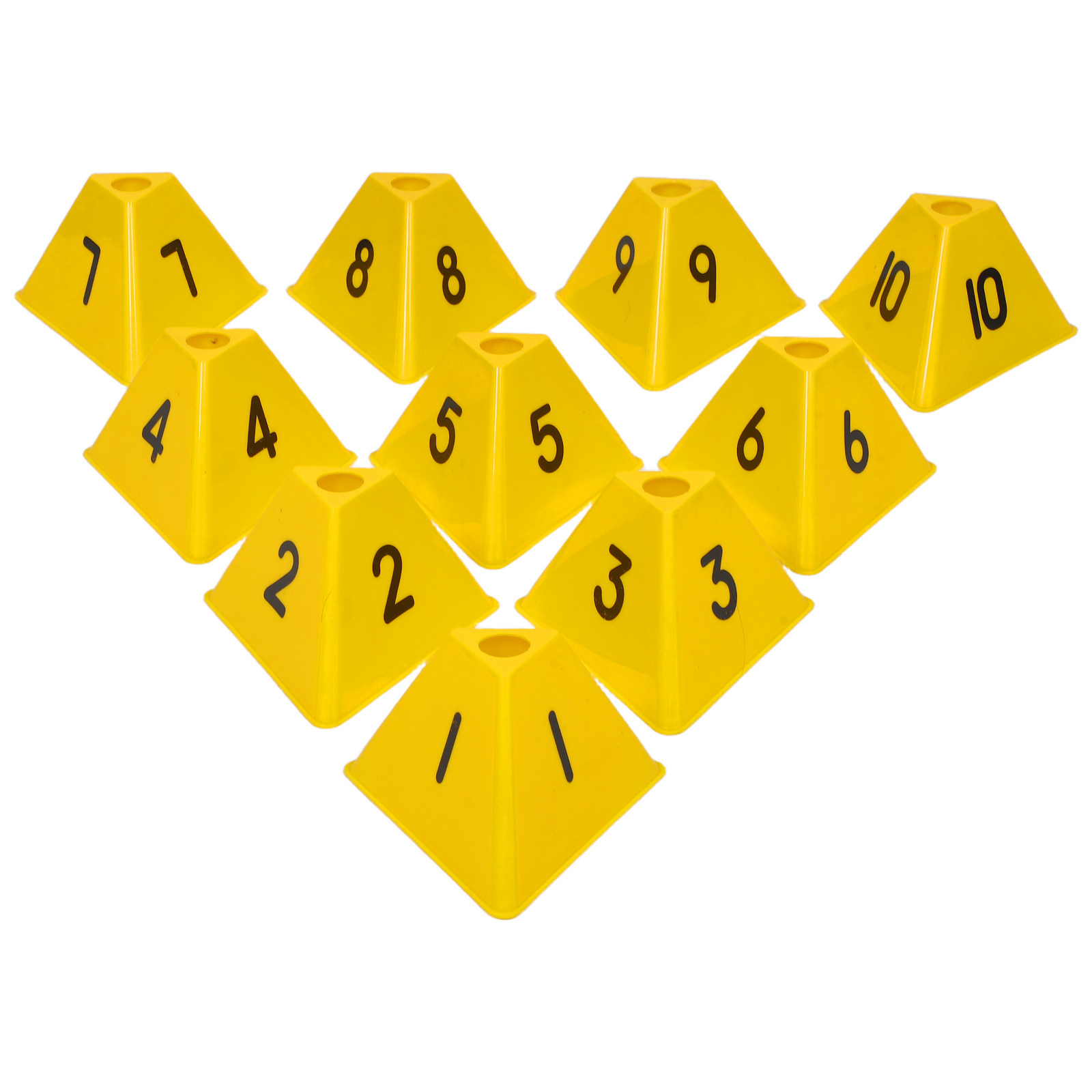 Sports Equipment Basketball - 10 stuks voetbal trainingsmarkeringskegels genummerde driehoekige